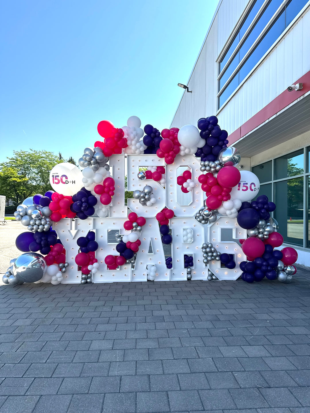 balloon garland and marquee letters 
