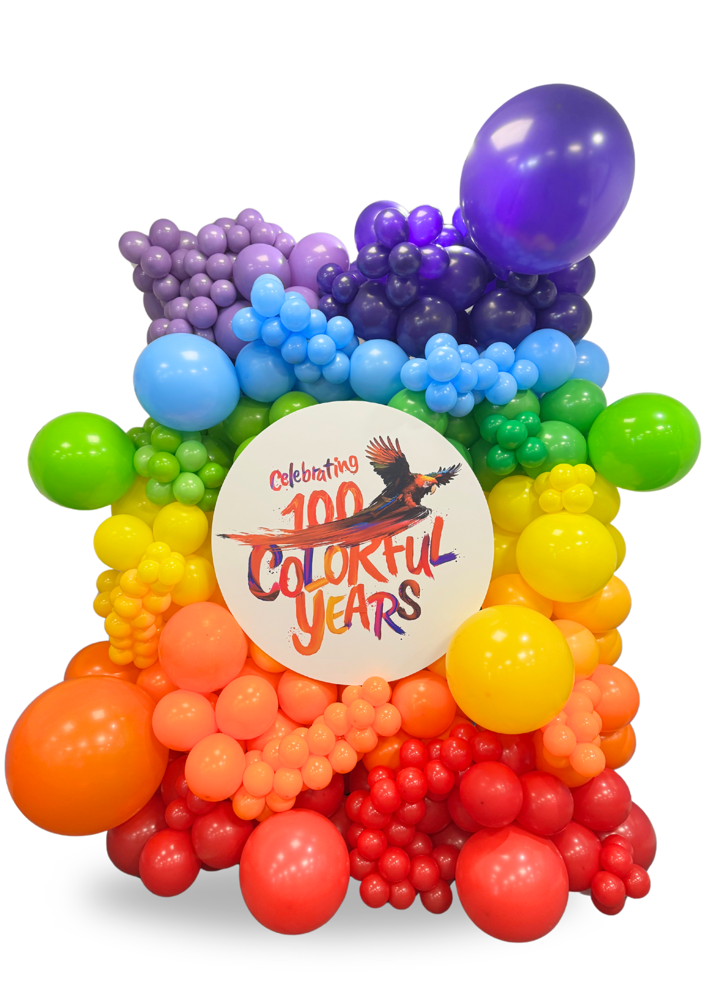 Balloon wall with custom logo cutout  8x8 feet tall