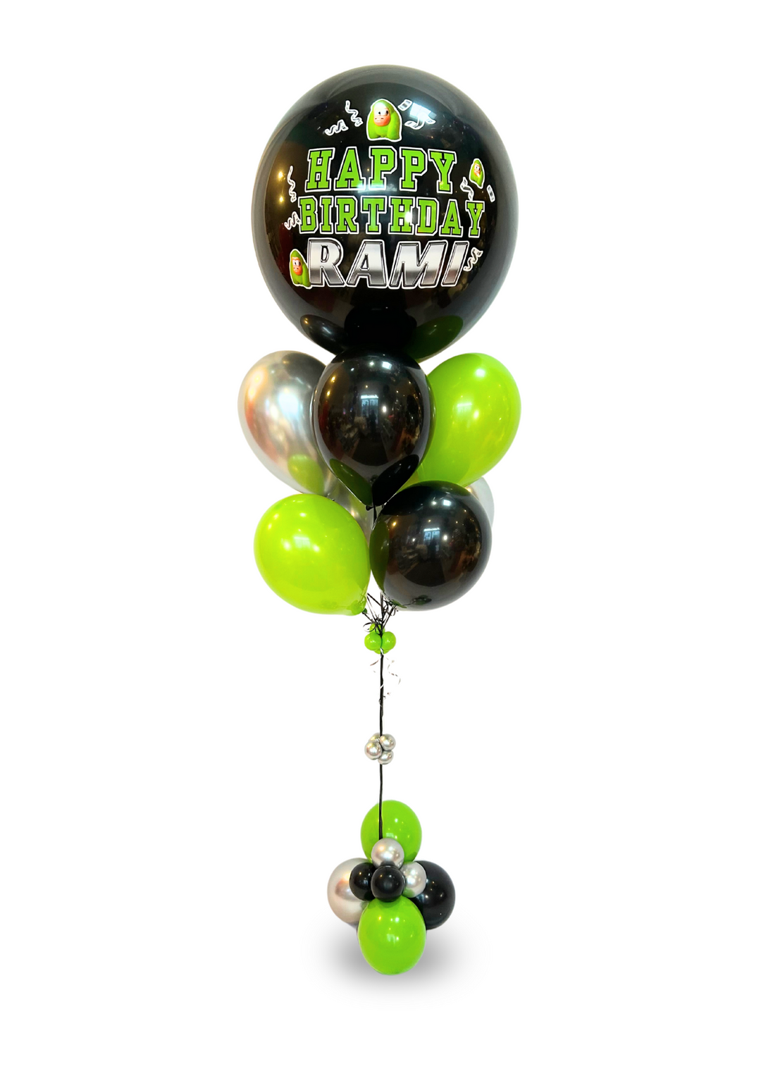 Custom message balloon with bubble cluster weight