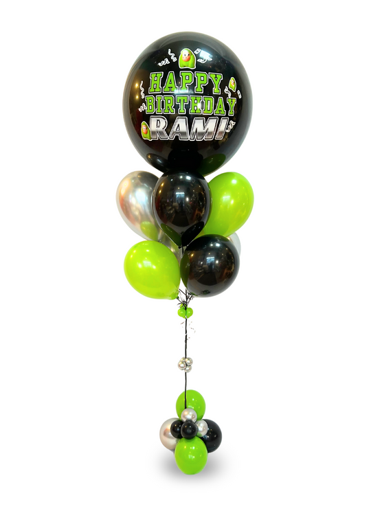 Custom message balloon with bubble cluster weight