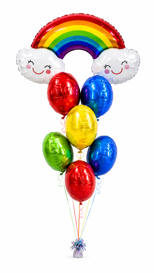 All foil Rainbow balloon bouquet (hospital friendly)