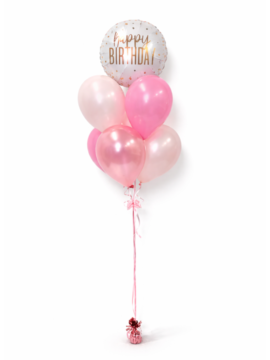 Small foil happy birthday balloon bouquet