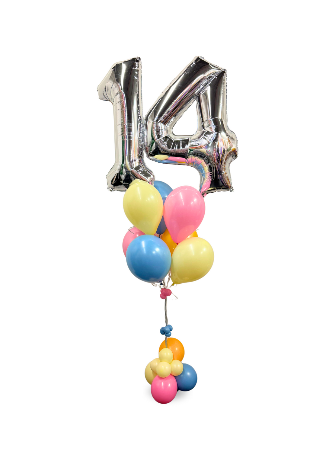 Two Number Balloon bouquet with bubble cluster (qty 1)