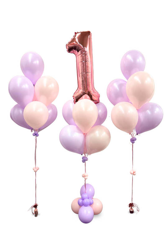 Single digit birthday balloon package