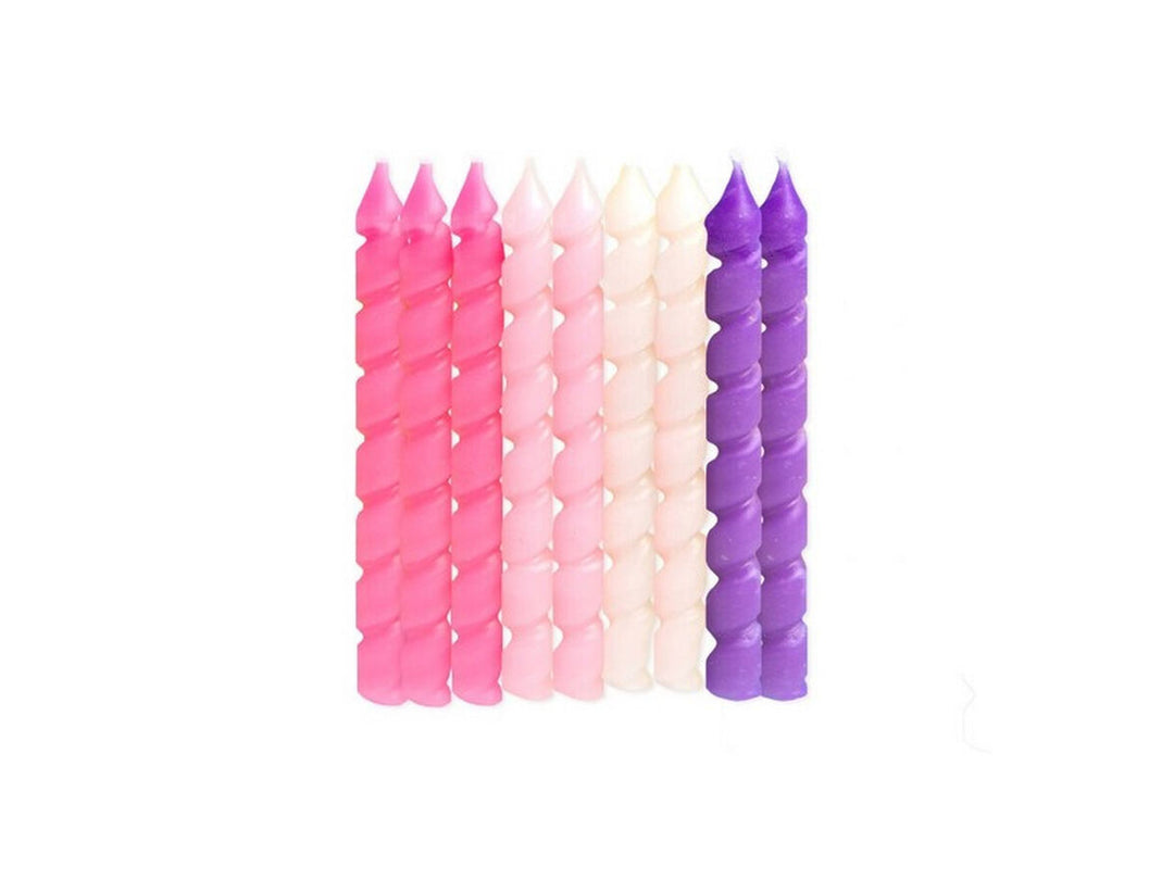 Pink & Purple Spiral Birthday Candles 10ct