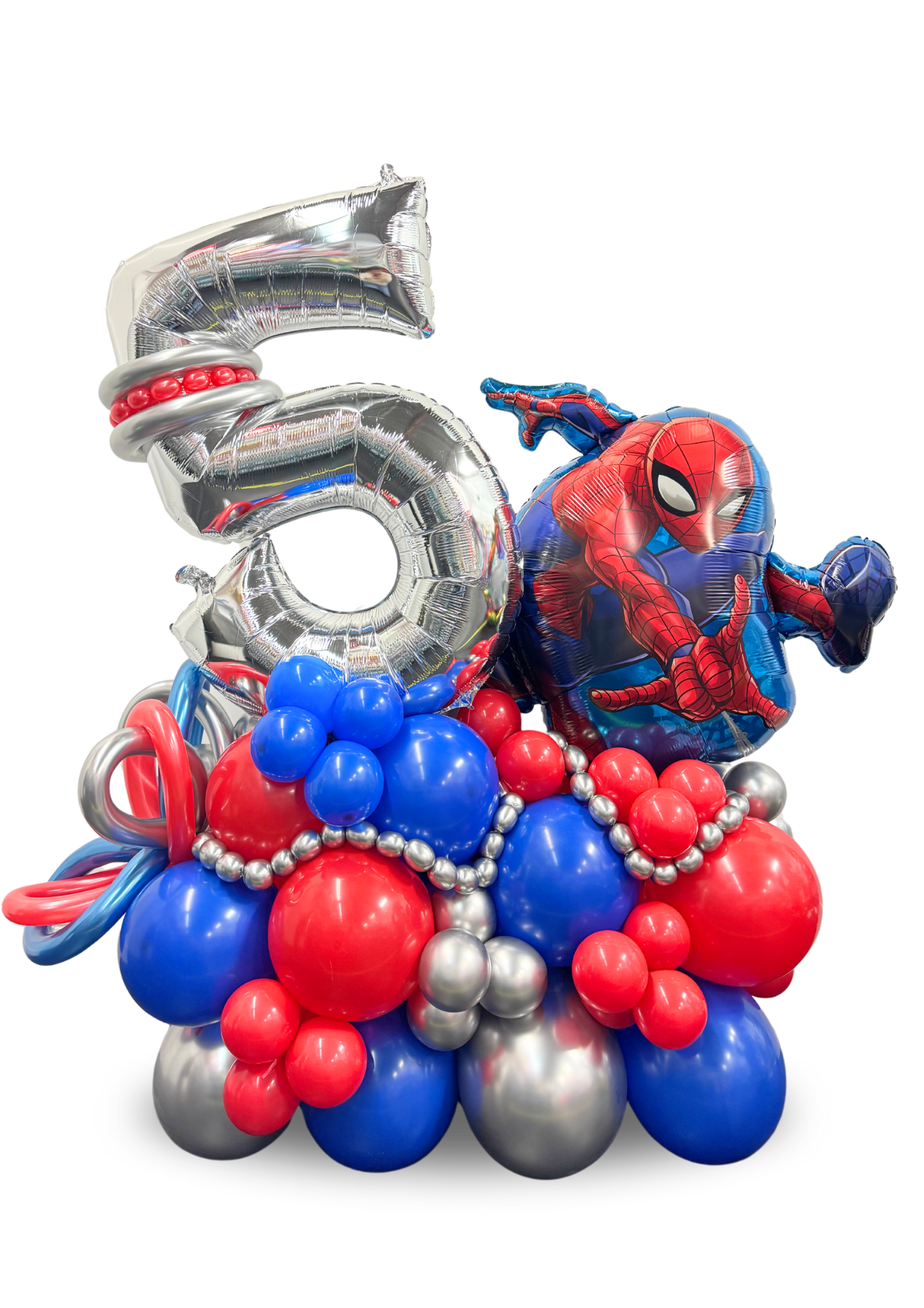 Spiderman balloon cluster stand