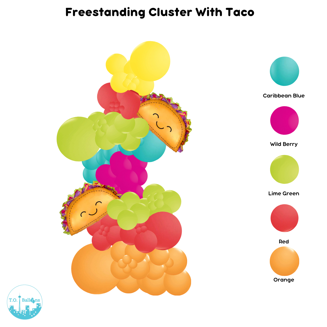 Taco freestanding balloon cluster/garland (6ft)