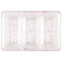 Pink Glitter Clear Three-Section Serving Tray