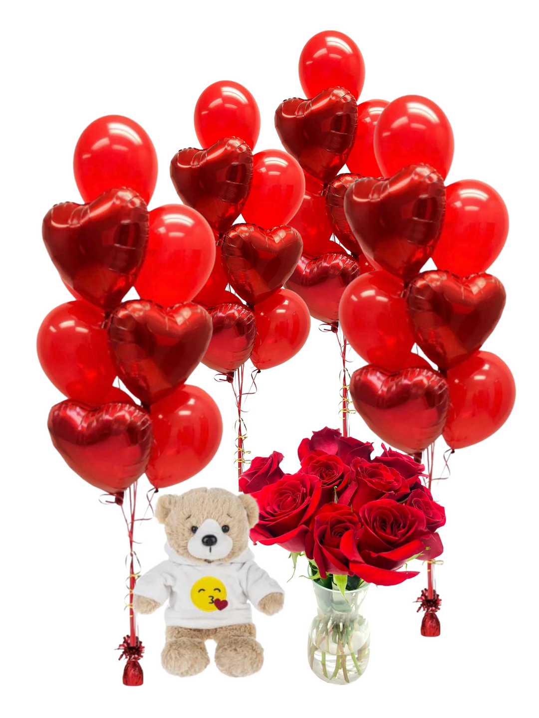 roses, bears and balloons for your valentine's day balloons