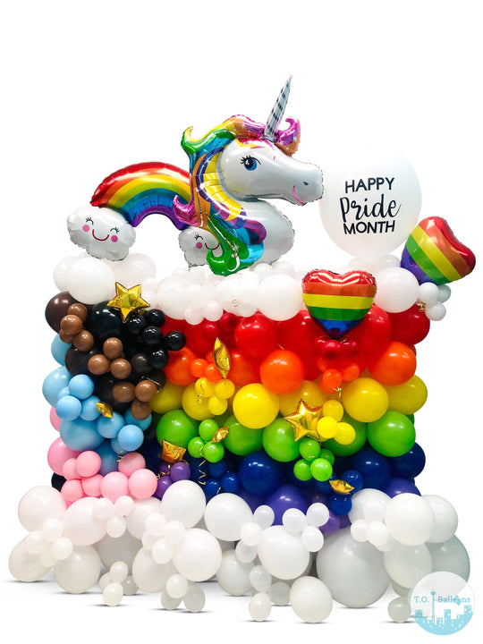 Custom Pride Mega Cluster balloon Wall (6ft tall X 6ft wide)