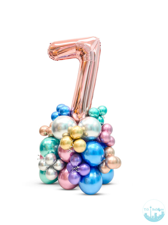 34" Number on Air-filled balloon stand