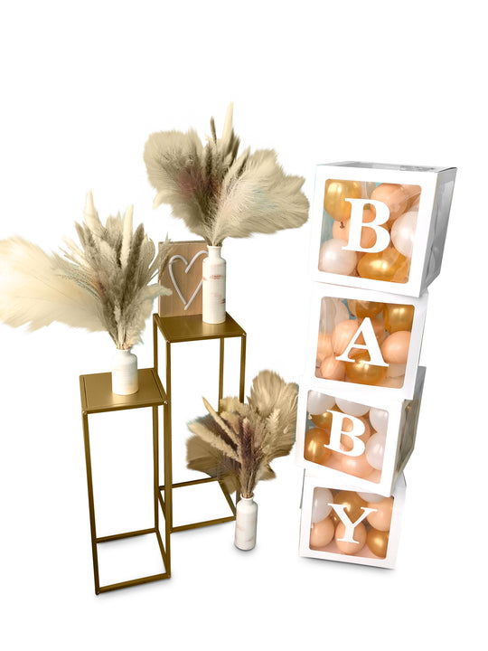 Baby Blocks with Mini Balloons + Mini Bow accents