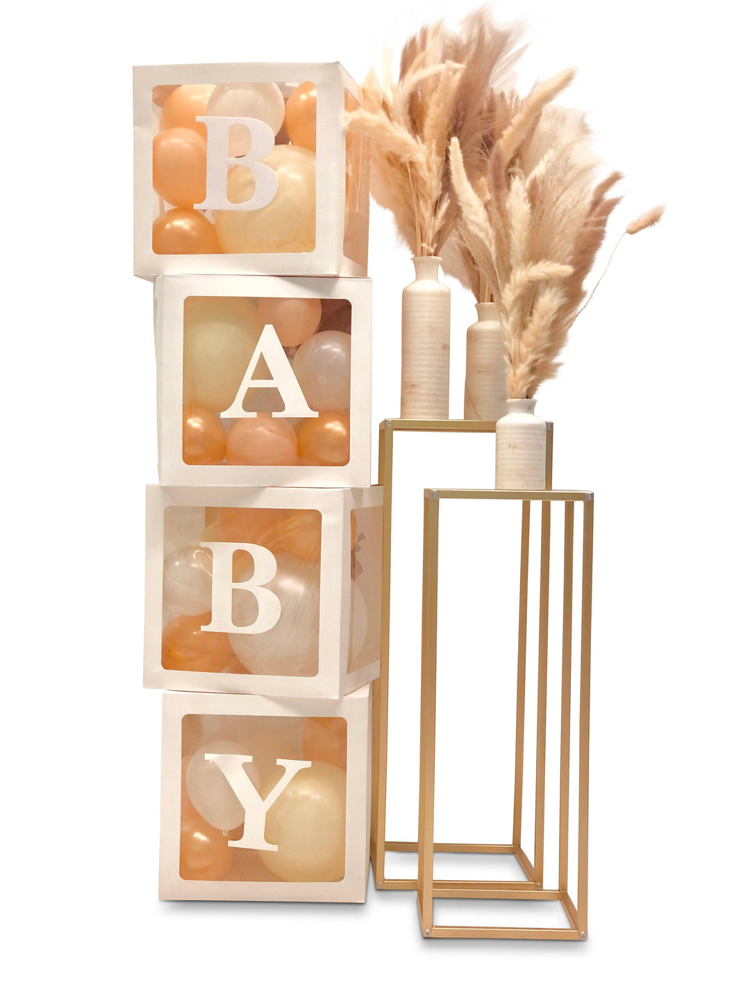 Baby Blocks with Mini Balloons + Mini Bow accents