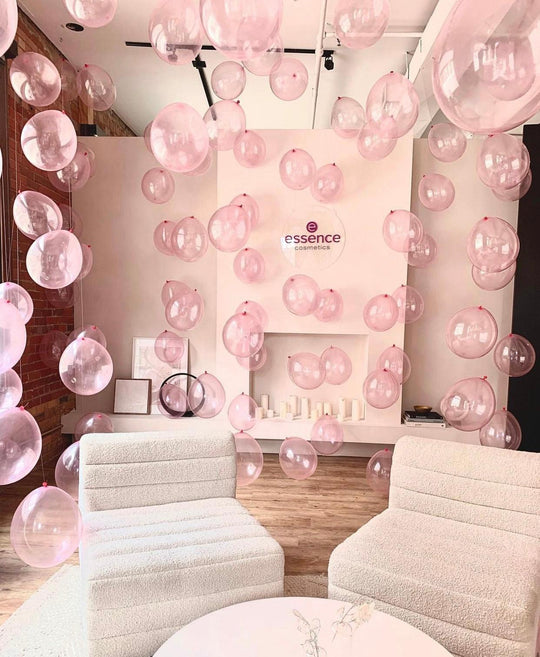 clear pink balloons