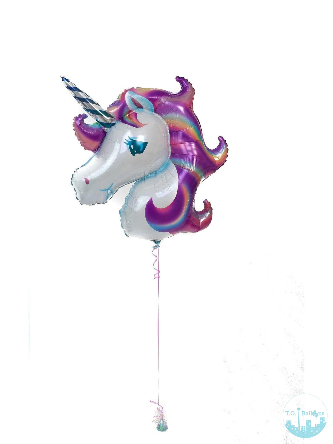 Pink & Purple Unicorn Balloons Emoji Balloons T.O. Balloons 