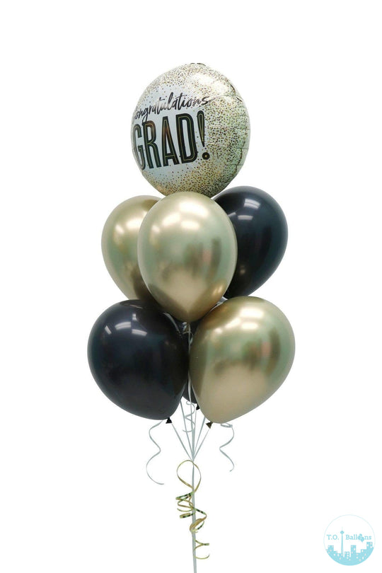 Graduation Balloons (gold and black) T.O. Balloons 
